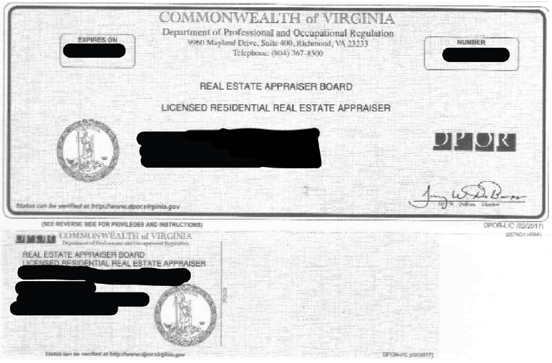 Single-family + ADU (SF3) — Appraiser License