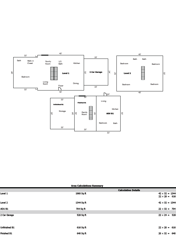 Single-family + ADU (SF4) — Sketch